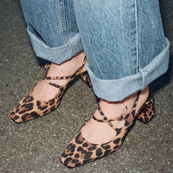 ZARA Leopard Print Mary Jane Block Heels NWT – Animal Print Buckled Strap Shoes - Picture 4 of 16